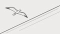 Seagull in Flight with Abstract Wavy Lines, vector design Generative AI Royalty Free Stock Photo