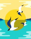 Seagulls flight icon