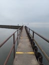 A seagull flying over the pier Royalty Free Stock Photo