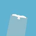 Seagull flying in the sky. vector