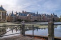 The Hofvijver court pond in front of the buildings of the Dutch parliament, The Hague, Netherlands