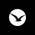 Seagull icon isolated on dark background