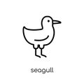 Seagull icon. Trendy modern flat linear vector Seagull icon on w