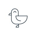 seagull icon vector from animals concept. Thin line illustration of seagull editable stroke. seagull linear sign for use on web Royalty Free Stock Photo