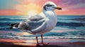 seagull illustration highquality image and ai generated Royalty Free Stock Photo