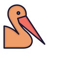 Seagull Isolated Vector icon that can be easily modified or edited Royalty Free Stock Photo