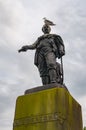 Seagull laid over the head of the Livingstone statue, Edinburgh Royalty Free Stock Photo