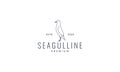 Seagull line stand simple logo vector illustration design Royalty Free Stock Photo