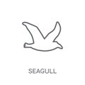 Seagull linear icon. Modern outline Seagull logo concept on whit