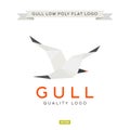 Seagull low poly, polygon, logo illustration