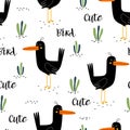 Seagull scandinavian pattern Royalty Free Stock Photo