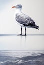 Seagull seabird standing on the shore, disambiguation bird, wildlife animals, illustration