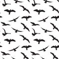Seagull Silhouettes seamless pattern Silhouettes