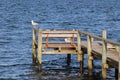 Seagull sitting on handrail of bridge Royalty Free Stock Photo