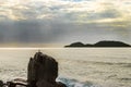 Seagull Standing on a rock to catch his morning sunbath Royalty Free Stock Photo