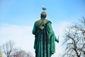 Seagull on the statue in Norway oslo Royalty Free Stock Photo