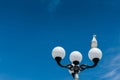 Seagull on a street lantern Royalty Free Stock Photo