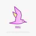 Seagull thin line icon. Modern vector illustration