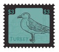 Seagull and Turkish landscape, postcard with price