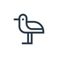 seagull vector icon. seagull editable stroke. seagull linear symbol for use on web and mobile apps, logo, print media. Thin line Royalty Free Stock Photo