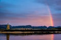 Seagull watching rainbow