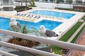 Seagulls sitting in front of the balcony