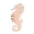 Seahorse baby cute print. Sweet sea animal.