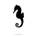 Seahorse black silhouette aquatic animal