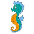 Seahorse cute cartoon character