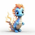 High-quality 3ds Max Cute Seahorse In Fantasy Style Royalty Free Stock Photo