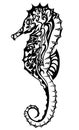 Seahorse in doodling style