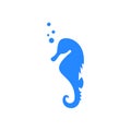 Seahorse graphic icon. Seahorse black sign isolated on white background