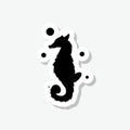 Seahorse graphic sticker icon isolated on gray background