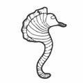 Seahorse - an inhabitant of the ocean - vector linear picture for coloring. Fish seahorse - underwater life for a coloring book.