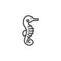 Seahorse line icon