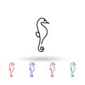 Seahorse one line multi color icon. Simple thin line, outline vector of animals one line icons for ui and ux, website or mobile Royalty Free Stock Photo