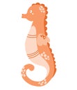 Seahorse. Sea animal. Underwater life. Perfect for children clothes design, banner, card.