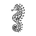 Seahorse silhouette, sketch for your design