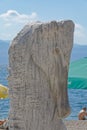 Seahorse statue monument at waterfront promenade in Saranda, Albania Royalty Free Stock Photo