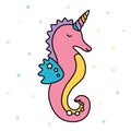 Seahorse unicorn pastel colorful cute creature