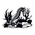 Seahorse, Wildlife Stencils - Silhouettes, Wildlife clipart, iron on, vector, vinyl design.