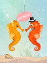 Seahorses in love
