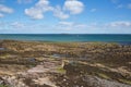 Seahouses Northumberland north east England UK with view to the Farne islands Royalty Free Stock Photo