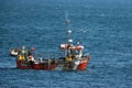 Seahouses, Northumberland, UK, August 2023. Crab and lobster fishing vessel.