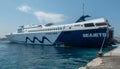 Seajets ferry on the Island Naxos Greece