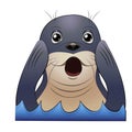 Seal animal screaming and clasped flippers head