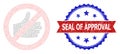 Grunge Seal of Approval Round Rosette Bicolor Seal and Mesh Carcass Forbidden Thumb Up