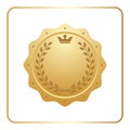 Seal award gold icon Blank medal Royalty Free Stock Photo