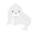 Seal baby print. Cute animal. Cool sea calf illustration