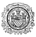 The seal for the city of Chichester England vintage illustration